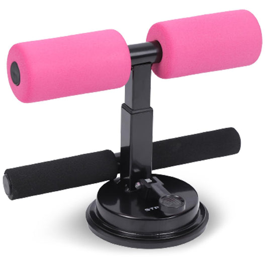 STRAUSS Sit-Up Bar: Portable, Foam Handle, Rubber Suction, Ideal for Abs Home Workout, Sit-ups, Push-ups, Weight Loss, Abdominal Trainer, Pink