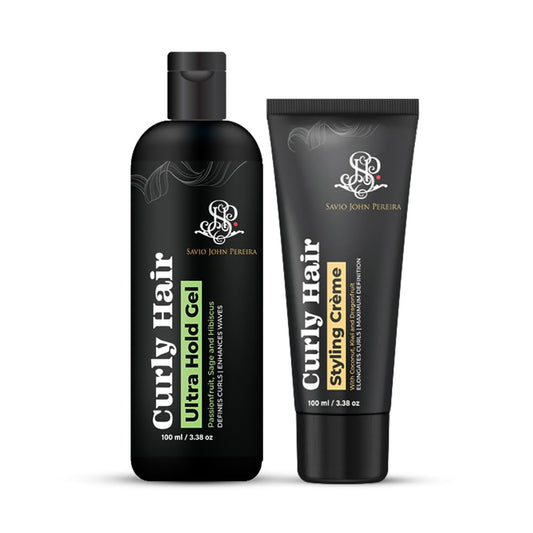 Curly Hair Cram & Gel Ultra Combo by Savio John Pereira - Shea Butter & Coconut, Pack of 2