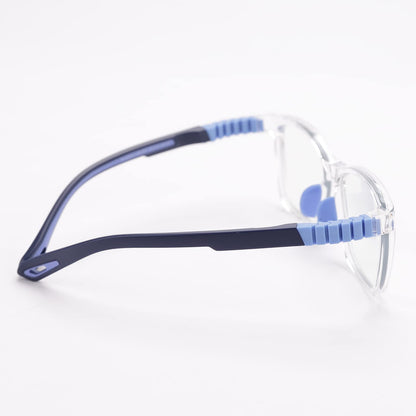 Intellilens Zero Power Blue Cut Computer Glasses, Anti Glare, UV Protection, Lightweight, Transparent Wayfarer, Small, for Boys & Girls.