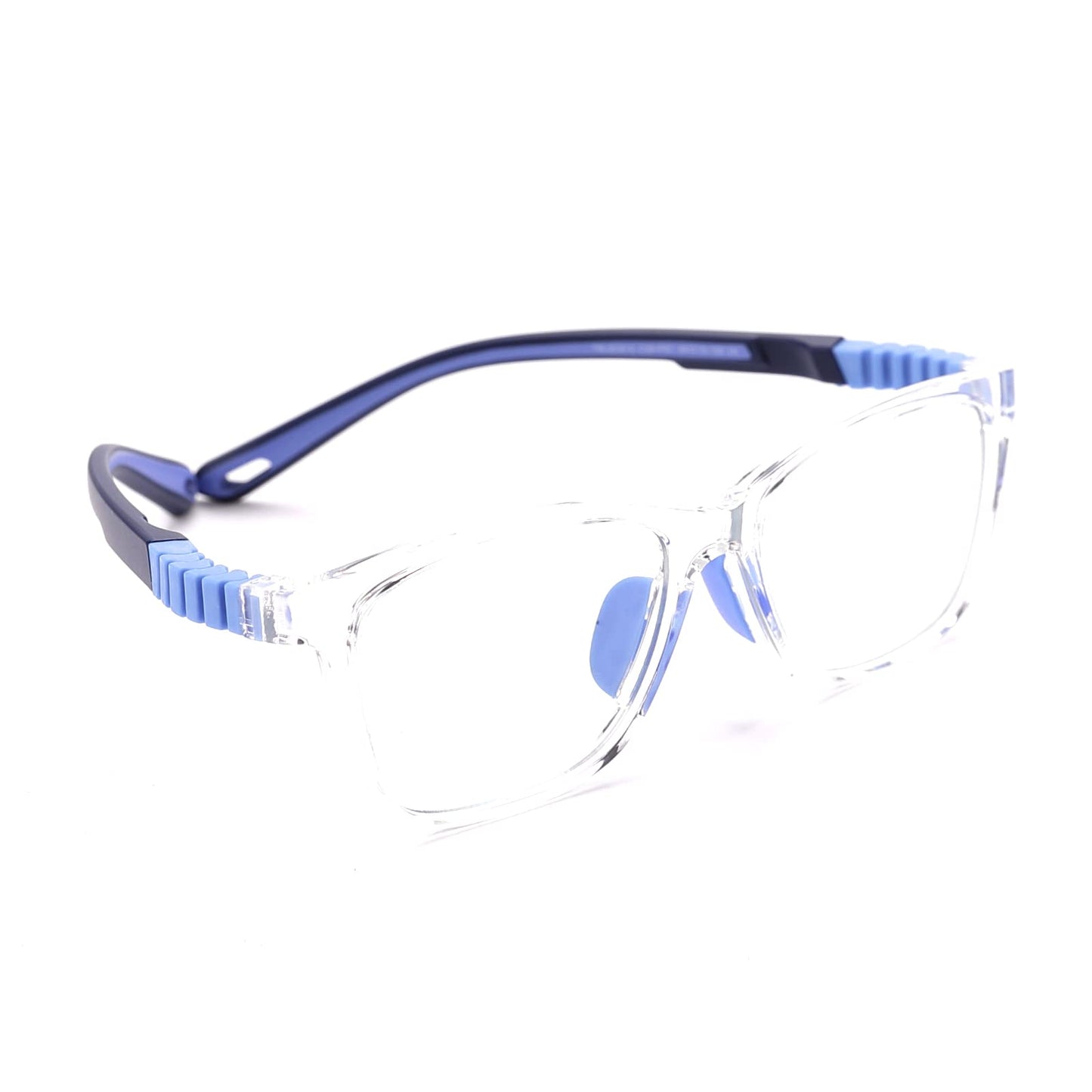 Intellilens Zero Power Blue Cut Computer Glasses, Anti Glare, UV Protection, Lightweight, Transparent Wayfarer, Small, for Boys & Girls.