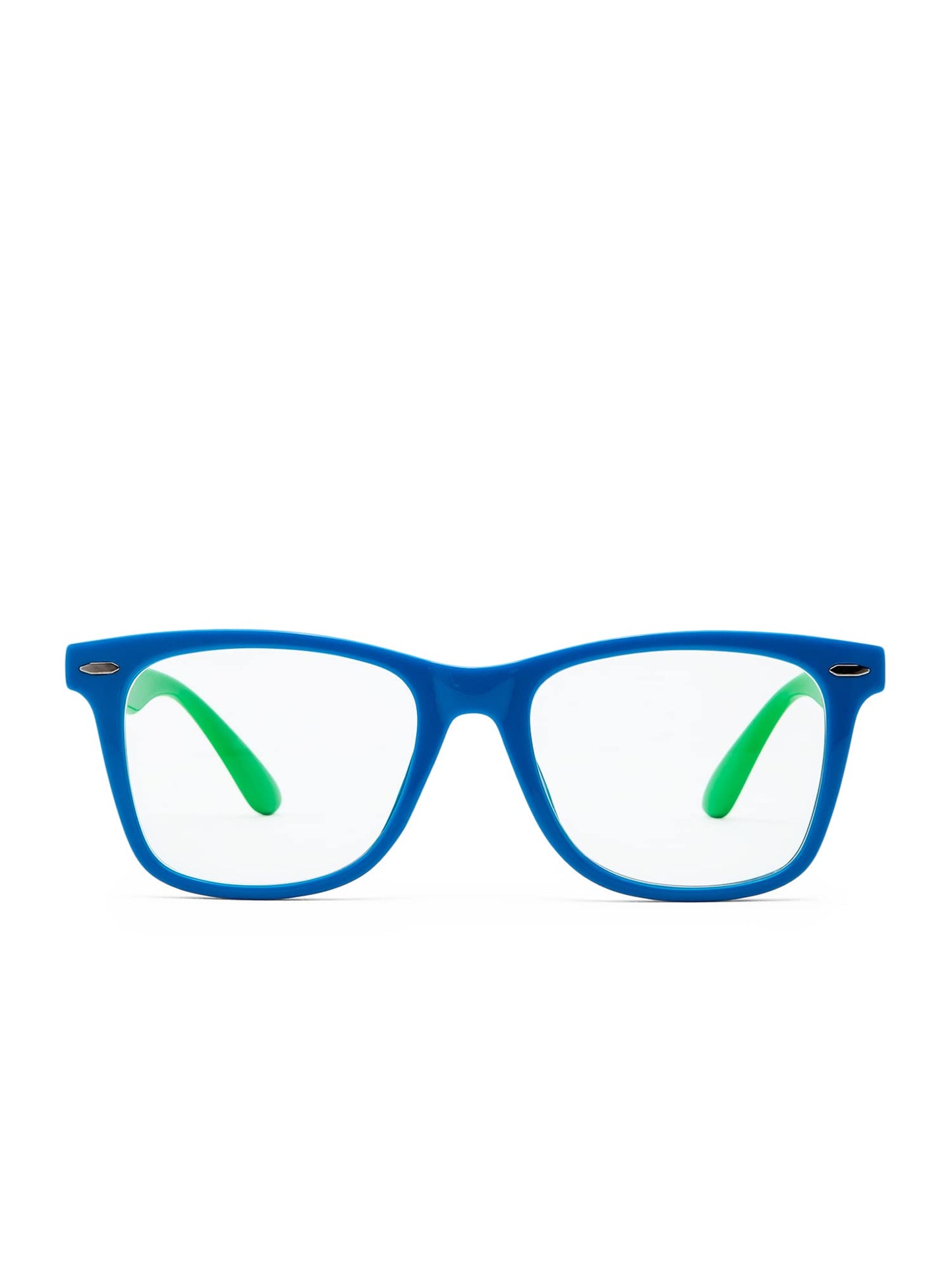 Intellilens  Zero Power Blue Cut Computer Glasses  Anti Glare Lightweight  Blocks Harmful Rays  UV Protection Specs  For Boys  Girls  Blue Wayfarer  Small