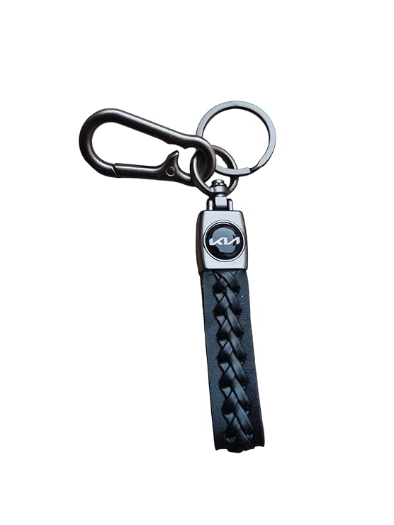 KIA leather CAR Keychain in premium Metal finish