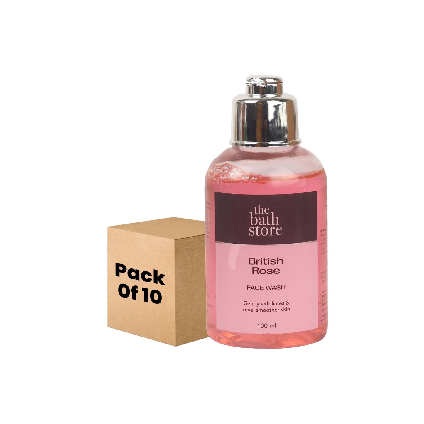 The Bath Store British Rose Face Wash - Gentle Exfoliation  Deep Cleansing - 100ml Pack of 10