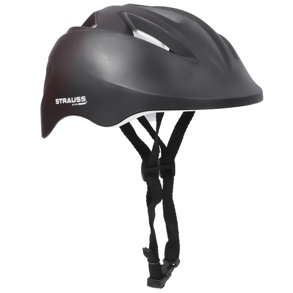 Strauss GlideX Cycling Helmet, Lightweight, Superior Ventilation, EPS Foam Lining, for Adults & Kids, Black.