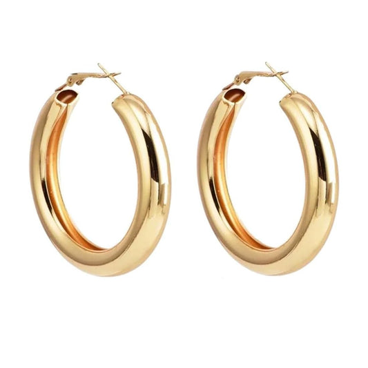 Yellow Chimes Gold Plated Hoop Earrings for Women and Girls - Perfect Birthday or Anniversary Gift