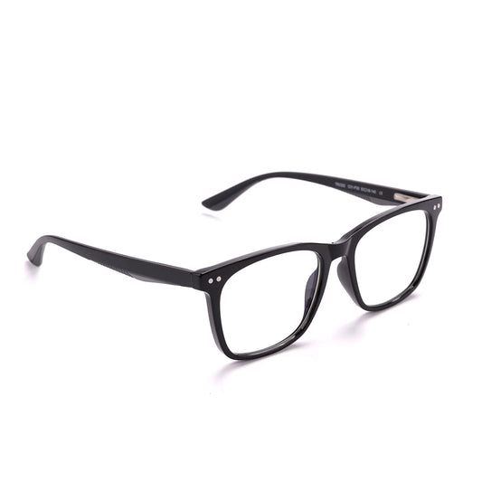 Intellilens Zero Power Blue Cut Computer Glasses, Anti Glare, UV Protection, Lightweight, Black Square Medium, for Men & Women.