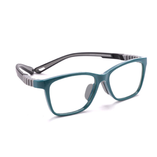 Intellilens Zero Power Blue Cut Computer Glasses, Anti Glare, UV Protection, Lightweight, Green Wayfarer, Small, for Boys & Girls.