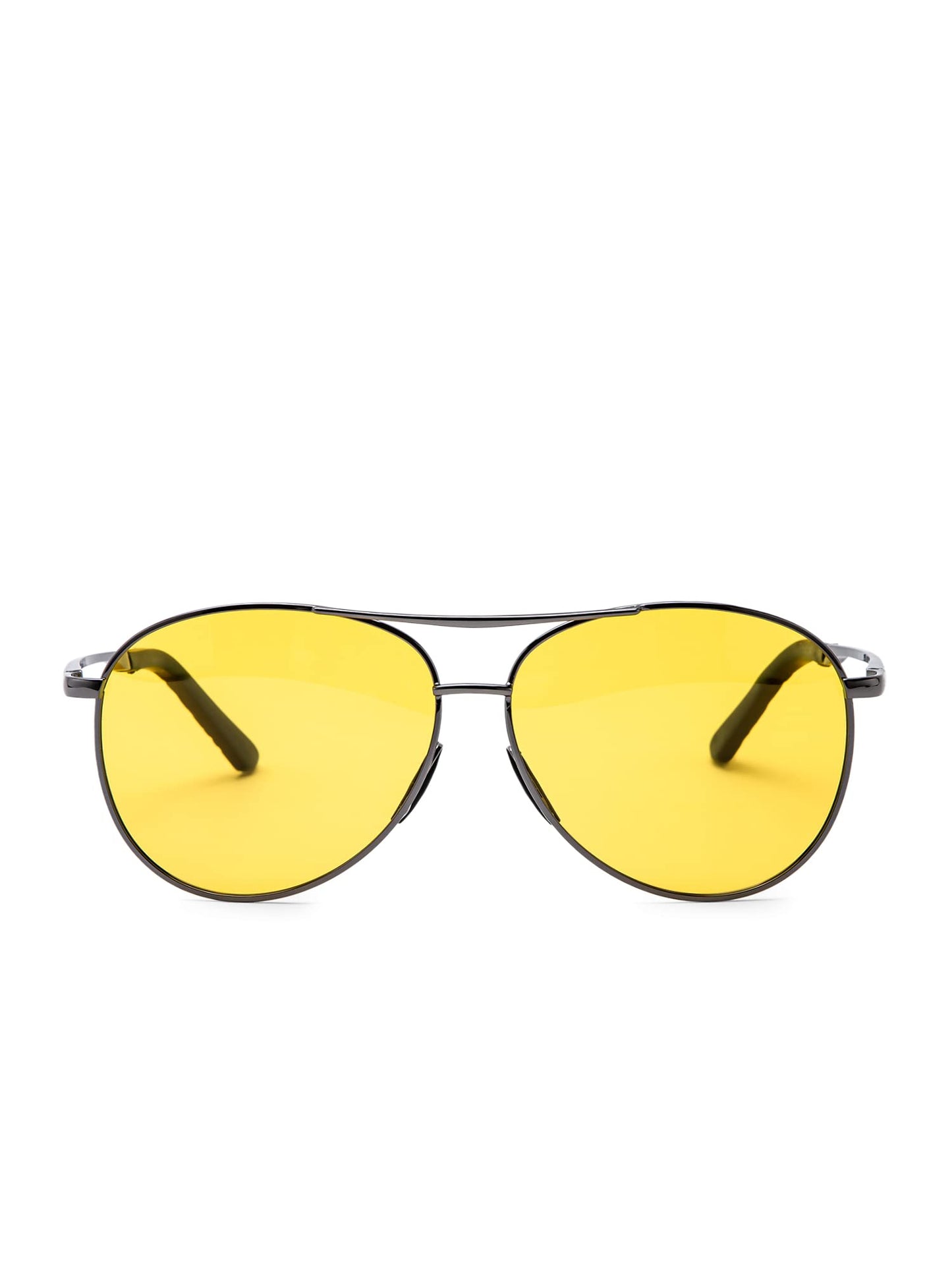 Intellilens Stylish Polarized UV Protected Aviator Sunglasses for Men, Yellow Lenses, Lightweight & Durable.