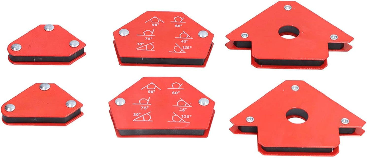 Cheston 6-Piece Magnetic Welding Holder Clamps Set - Strong Magnets for Accurate Alignment in Fabrication Works Includes Arrow Type Triangle and Mini Holders
