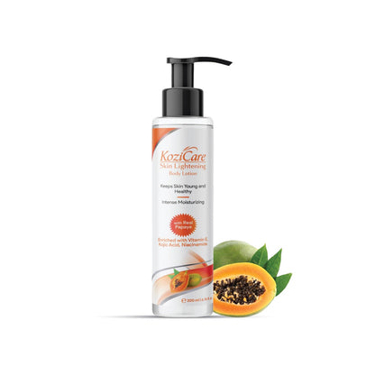 Kozicare Papaya LighteningBrightening Body Lotion with Papaya Kojic Acid Vitamin E Shea Butter Niacinamide Deeply Hydrates and Brightens Skin For All Skin Types  200ml