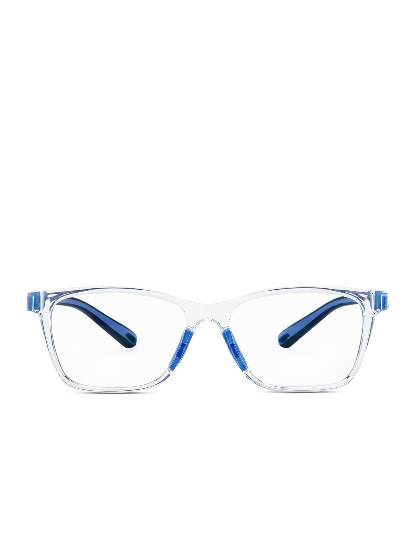 Intellilens Zero Power Blue Cut Computer Glasses, Anti Glare, UV Protection, Lightweight, Transparent Wayfarer, Small, for Boys & Girls.