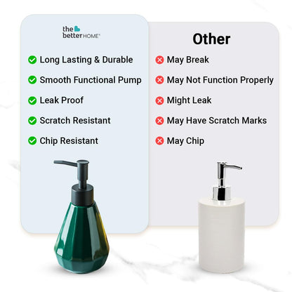 The Better Home Ceramic Soap Dispenser 250ML, 6Pcs Set for Bathroom, Kitchen, Hand Soap, Wash Basin.