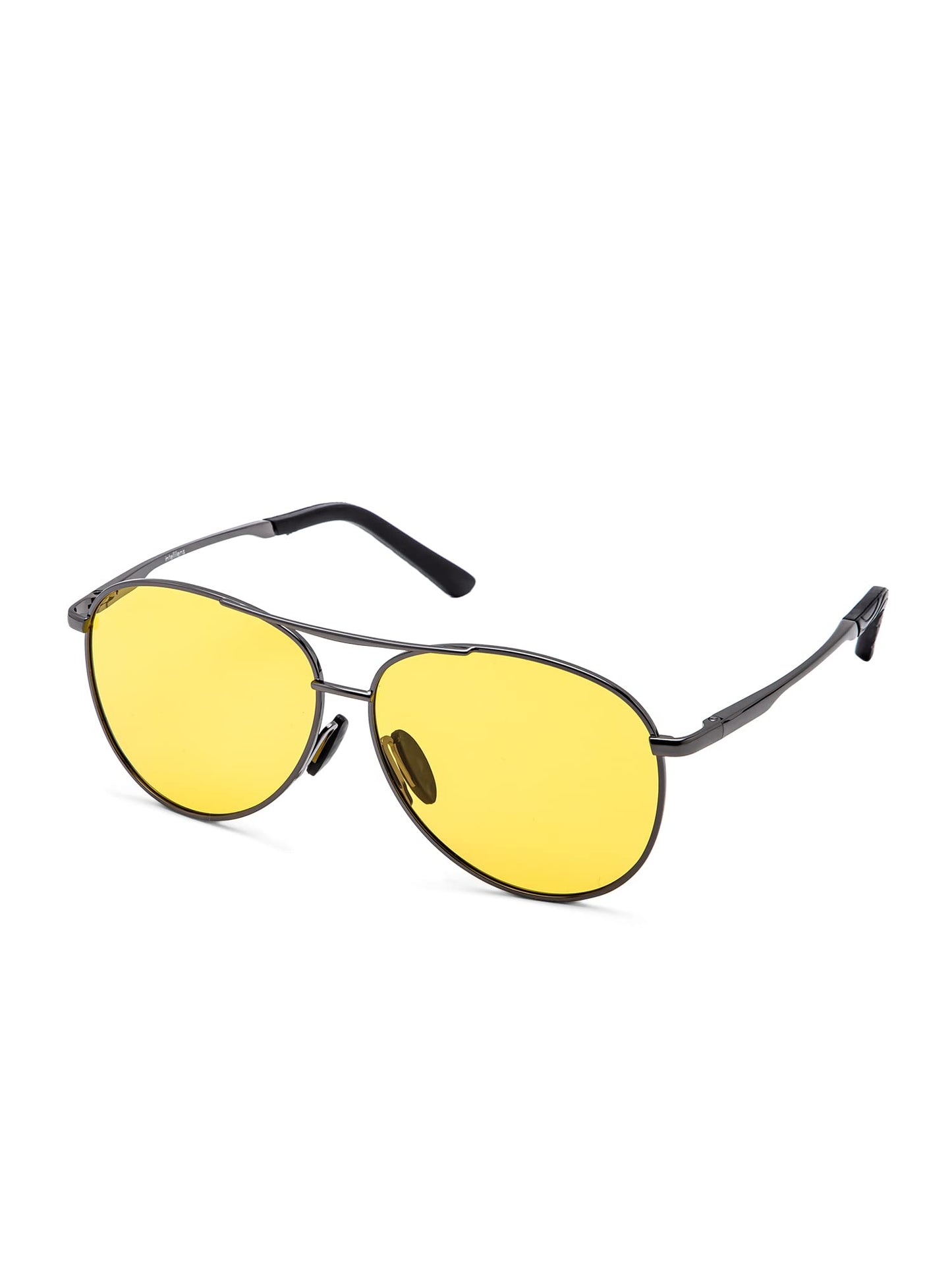 Intellilens Stylish Polarized UV Protected Aviator Sunglasses for Men, Yellow Lenses, Lightweight & Durable.