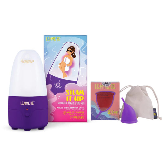Combo of Lemme Be Menstrual Z Cup and Steam Sterilizer