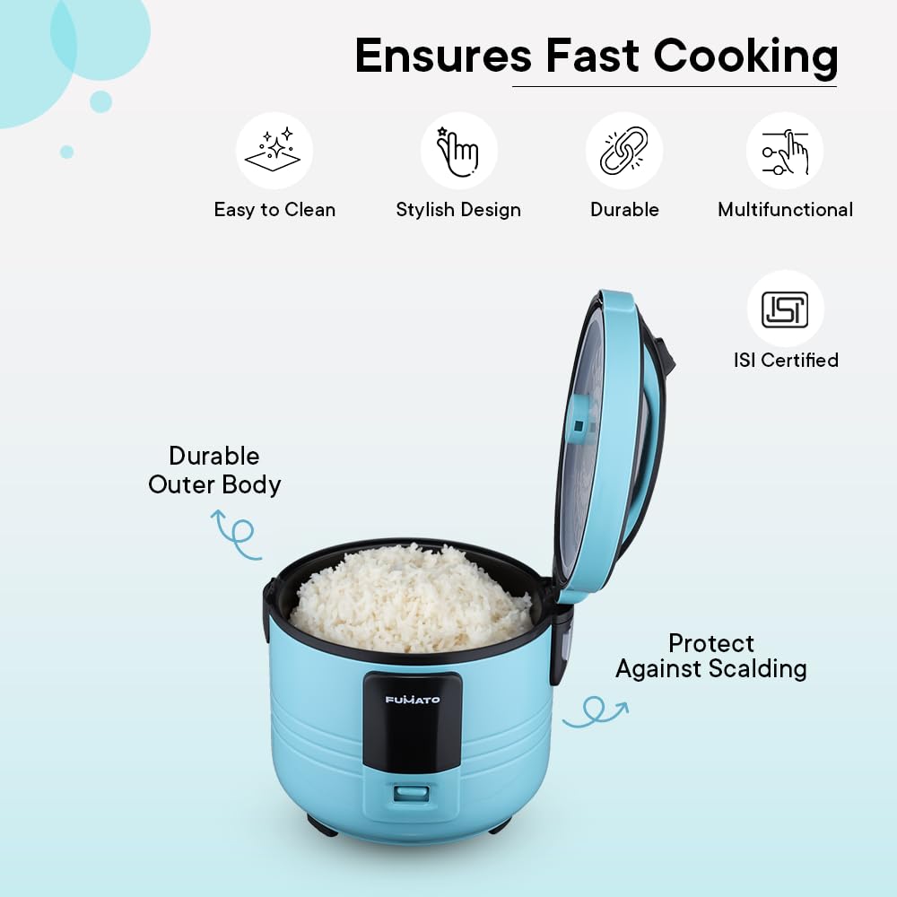 The Better Home FUMATO Cookeasy Automatic 500W Electric Rice Cooker 1.5L Blue  Stainless Steel Water Bottle 1 Litre Pack of 5 Blue