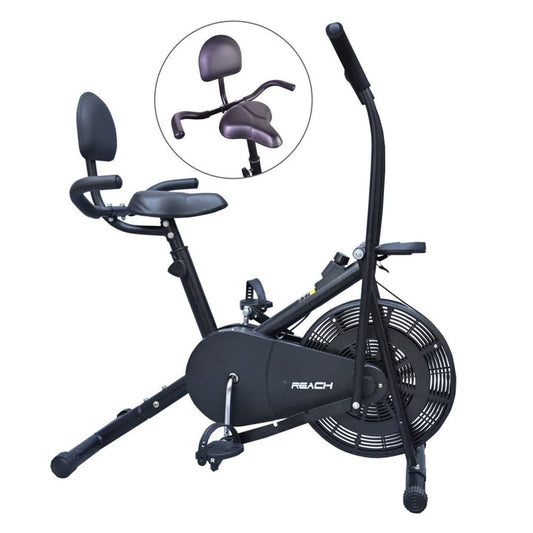 Reach AB 110 BH Exercise Bike: Back Support, Adjustable Resistance, Cushioned Seat, Max User Weight 110 Kg, Home Workout.