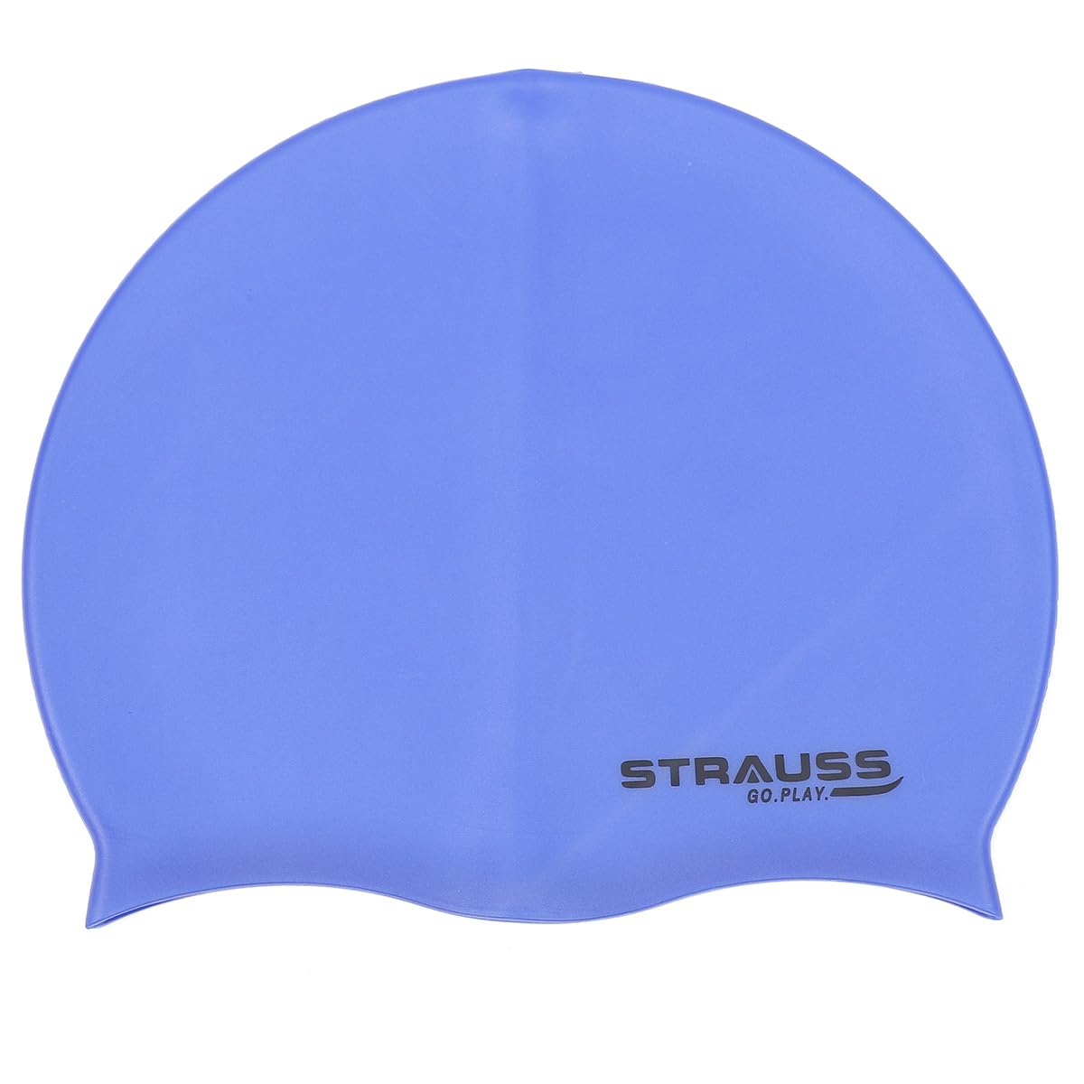 Strauss Waterproof Swim Cap with Ear Protector for Long/Short Hair, Breathable Fabric, for Adult Women and Men, Blue.