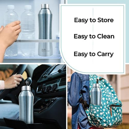 The Better Home Steel Water Bottle 5Pcs-1L, Leak-Proof, BPA-Free, for Kids, School, Home, Gym, Office, Aesthetic.