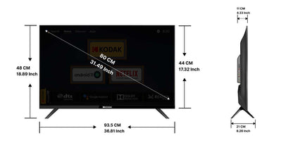 Kodak 80 cm 32 inches 9XPRO Series HD Ready Certified Android LED TV 329X5051 Black