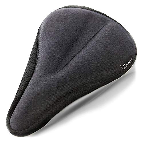 STRAUSS Bicycle Saddle Cover: Foam Seat, Anti-Slip, Thick Padding, Breathable, Adjustable Straps, Fits All Cycles, Black.