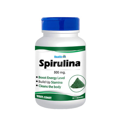 Healthvit Spirulina 500mg  60 Capsules