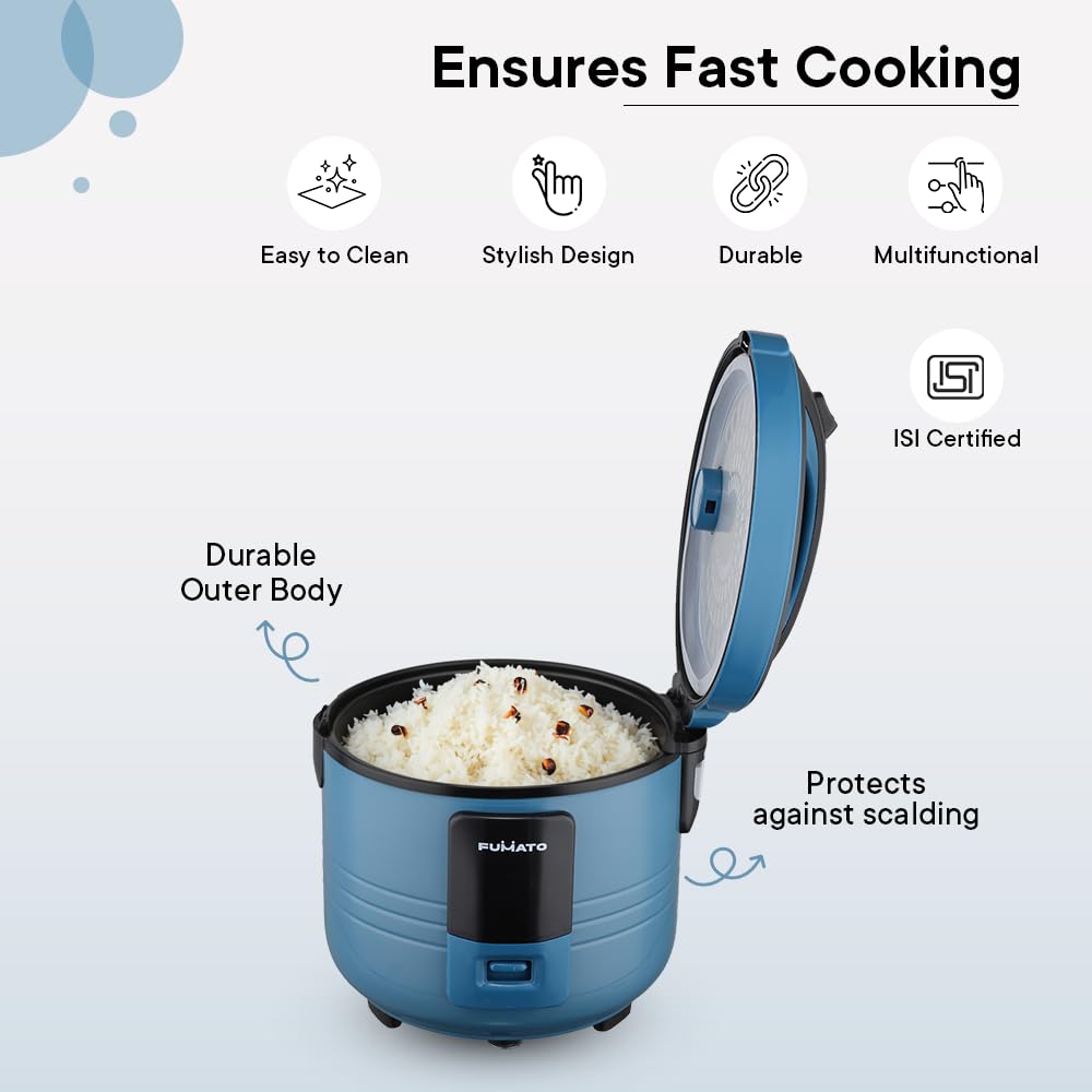 The Better Home FUMATO Cookeasy Automatic 500W Electric Rice Cooker 1.5L Blue  Stainless Steel Water Bottle 1 Litre Black
