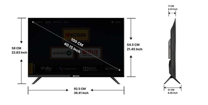 Kodak 100 cm 40 inches 9XPRO Series Full HD Certified Android LED TV 409X5061 Black