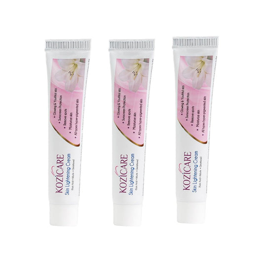 Kozicare Skin Lightening Cream - 15gm Pack of 3 Enriched with Kojic Acid Alpha Arbutin Glutathione Niacinamide and Vitamin C  Best for Melasma Pigmentation Acne Scars DarkAge Spots