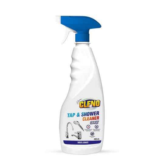 Cleno Tap Shower Cleaner Spray, 450ml - Removes Limescale, Hard Water Spots, Soap Scum, Water Stains, Scaling. For Bathroom & Kitchen.