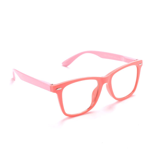 Intellilens  Zero Power Blue Cut Computer Glasses  Anti Glare Lightweight  Blocks Harmful Rays  UV Protection Specs  For Boys  Girls  Pink Wayfarer Small