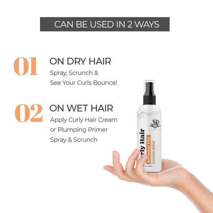 Curly Hair Refresher Mist by Savio John Pereira - 100ml, Pack of 10. Instantly refreshes curls, adds hydration, minimizes frizz.