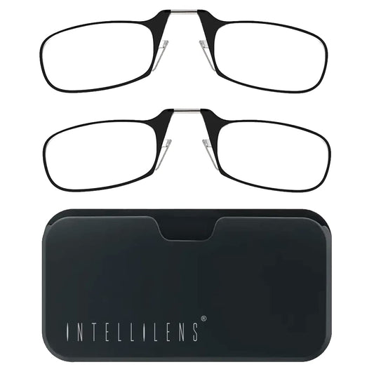 Intellilens Edge Reading Glasses Pack of 2 For Men and Women Black 1.50