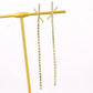Yellow Chimes Earrings For Women Gold Tone Linear X Shape Chain Dangle Earrings For Women and Girls