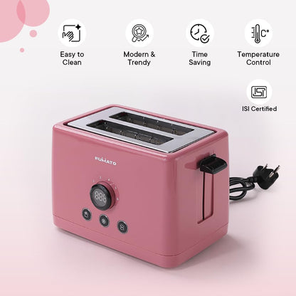 The Better Home Fumato Wedding Gift Set: Electric Kettle, Toaster, Color Coordinated, 1-Year Warranty, Pink.