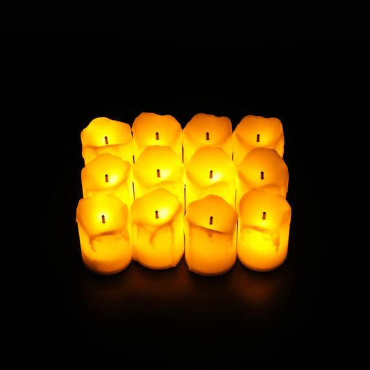 Homestic LED Candles for Home Decoration Battey Operated Flameless Yellow Light Safe  Easy to Maintain Diwali Lights for Home Decoration Along with Other Festivities  PartiesPack of 12