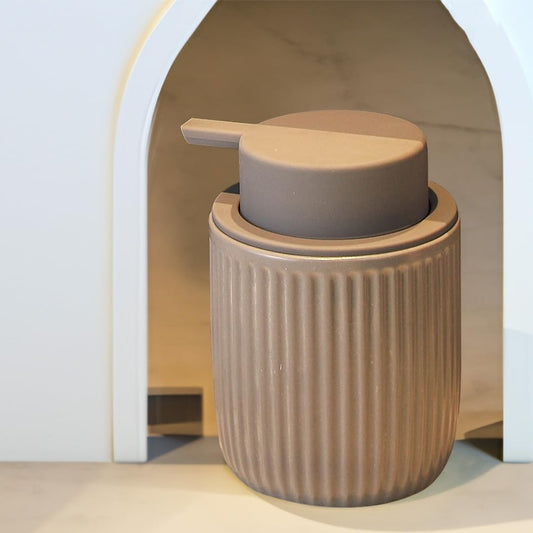 The Better Home 320ml Soap Dispenser Bottle - Black Ceramic Liquid Pump Dispenser for Kitchen Wash-Basin and Bathroom