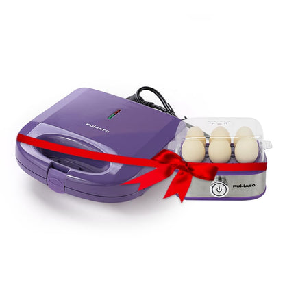 The Better Home FUMATO Sandwich Maker & Egg Boiler, Housewarming/Wedding Gift, 1-Year Warranty, Purple