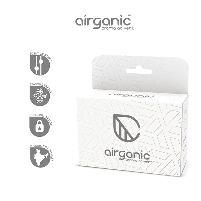 Airganic Aroma Car AC Vent Combo kit - Earthy Bloom  Lavender  Spill Proof  Car Air Freshener