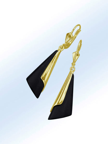 Yellow Chimes Western Statement Stylish Triangles Layered 18K Rose Gold Plated Drop Clip-on Earrings for Women and Girls