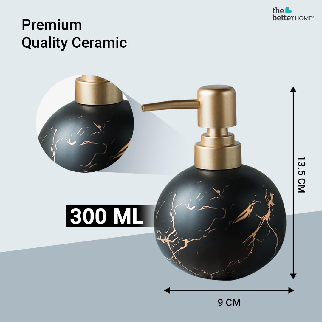 The Better Home Ceramic Soap Dispenser 300ML, 6Pcs Set for Bathroom, Kitchen, Hand Soap, Wash Basin.