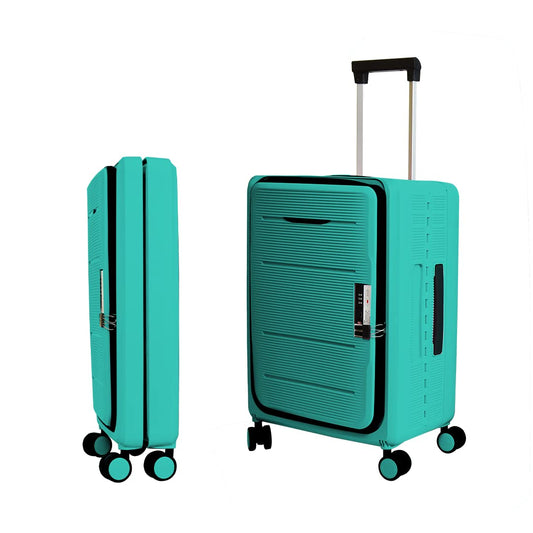 USHA SHRIRAM Cabin Bag 20 inch - 55cm Collapsible Luggage Bag  Polypropylene Shell  Light Mint  Suitcase for Travel  360 Degree Wheel  Lock  Foldable Trolley Bag for Travel