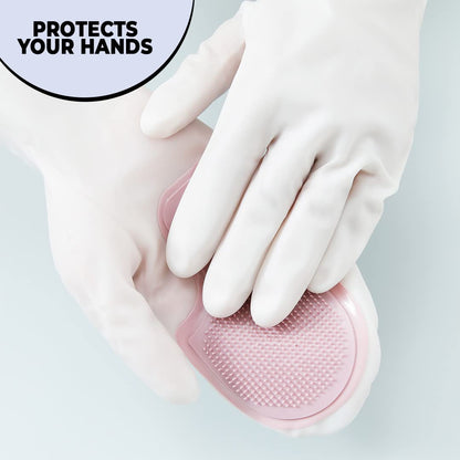 Silicon Gloves: Kitchen, Pet Grooming, Gardening. Reusable, Heat Resistant, Non-Slip, Durable. Model MS-2010, Pink.