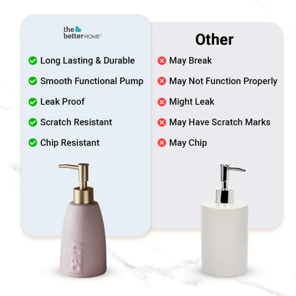 The Better Home Ceramic Soap Dispenser 320ML 3Pcs Soap Dispenser for Bathroom  Soap Dispenser Set  Soap Dispenser for Kitchen  Hand Soap Dispenser  Soap Dispenser for Wash Basin