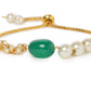 Yellow Chimes Ethnic Design Gold Plated Handmade Green Stone Studded Moti Bandhani Work Bracelet For women  Girls