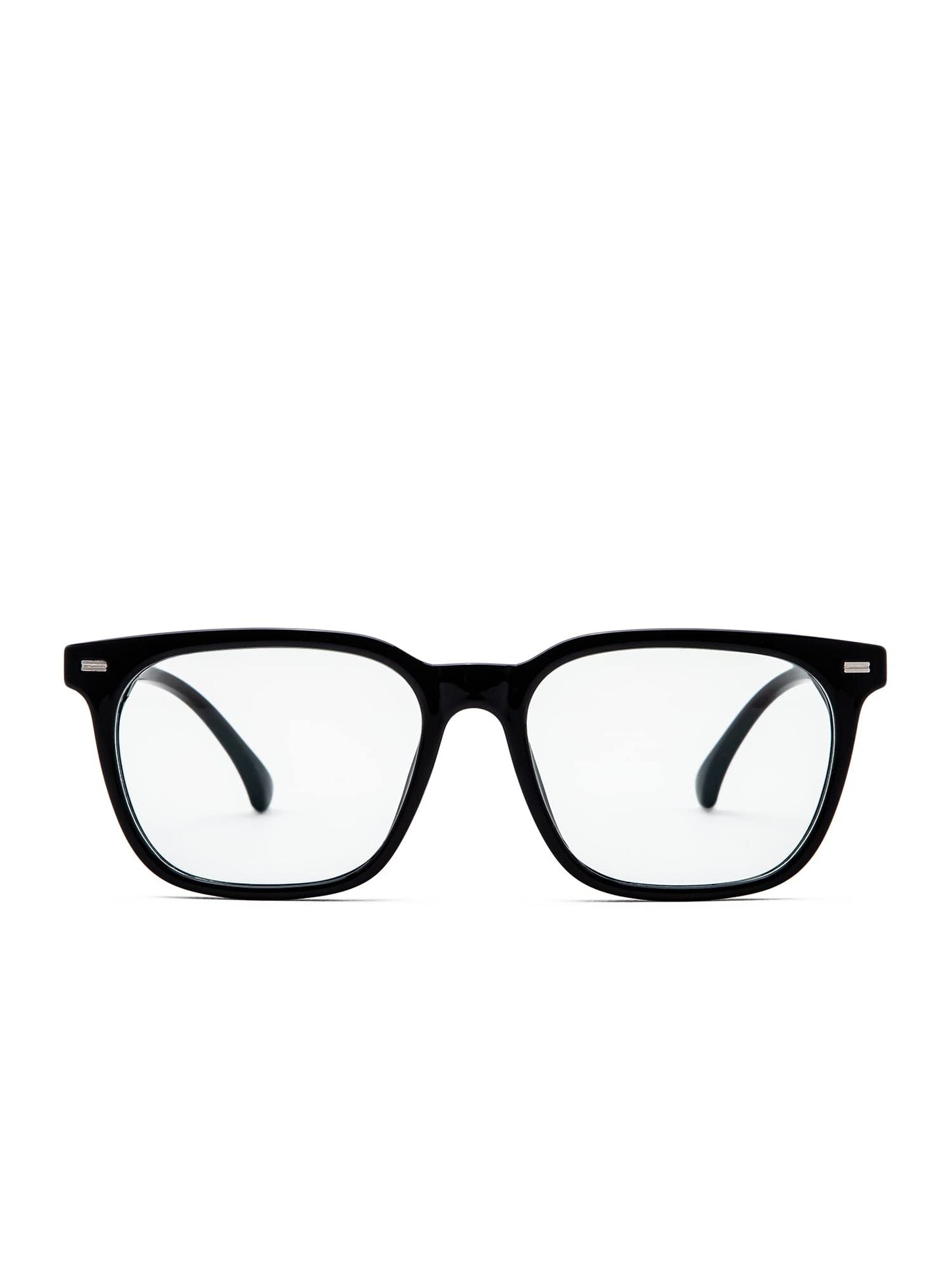 Intellilens Blue Cut Computer Glasses, Anti Glare, UV Protection, Lightweight, Black Wayfarer, Medium, for Men & Women.