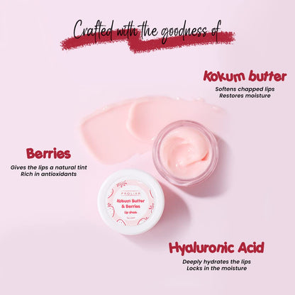 Prolixr Kokum Butter  Berry Lip Mask - Overnight Hydration - Repairs Chapped Lips - For Dark  Dry Lips - All Skin Types - Cruelty Free - 15 Gm