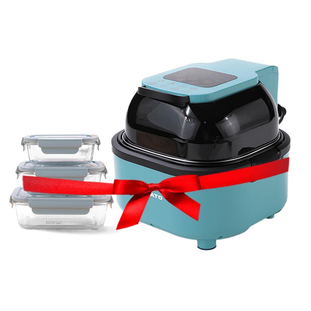 The Better Home Fumatos Kitchen Combo: Easy Peek Air Fryer, Air Tight Food Container, 1040ml, Food Grade Material, Blue.