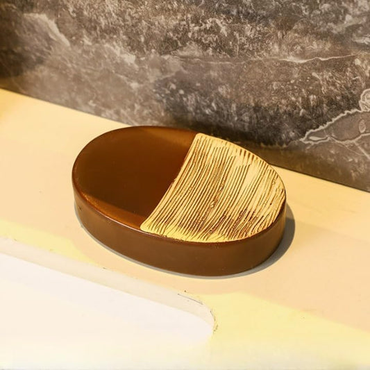 The Better Home Ceramic Soap CaseSoap Dish Tray  Bath Accessories for Bath Tub or Wash Basin Brown