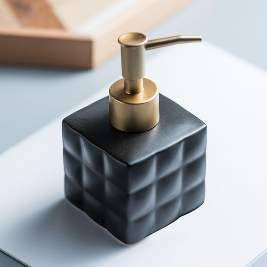 The Better Home 220ml Dispenser Bottle - Black  Ceramic Liquid Dispenser for Kitchen Wash-Basin and Bathroom  Ideal for Shampoo Hand Wash Sanitizer Lotion and More