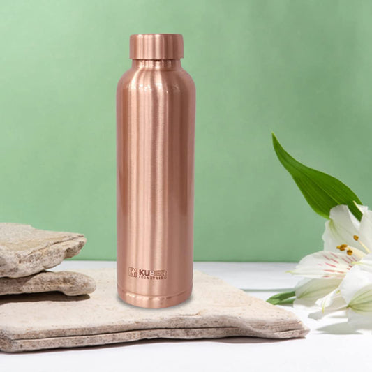 Homestic Copper Water Bottle, BPA Free, Leakproof, Durable, Lightweight, Health Benefits, Ergonomic, Easy to Clean, Black, 950 ml